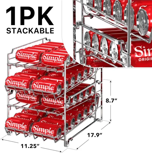 Miniatura 2 de Simple Houseware Dispensador de latas de carga frontal de doble fila, cromado