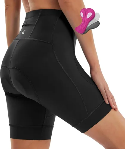 Pantalones cortos de ciclismo acolchados para mujer con acolchado 4D, pantalones cortos de ciclismo para ciclistas de larga distancia con acolchado,