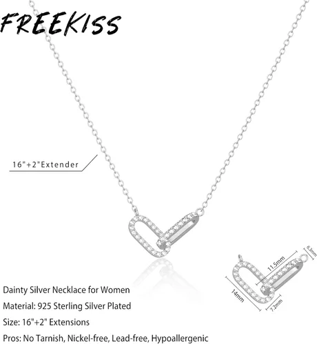 Miniatura 4 de Collar con colgante de oro para mujer, delicados collares de diamantes para mujer, chapados en oro de 14 quilates, gargantilla con clip de papel