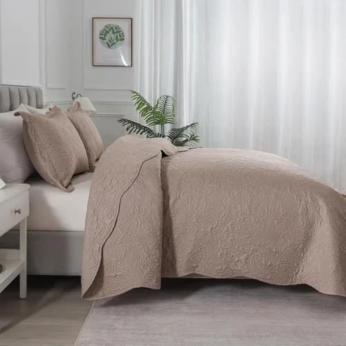 Miniatura 304 de HoneiLife - Juego de colcha de tamaño Queen, juego de ropa de cama de pana bordada de 3 piezas, colcha de lujo, ligera, cálida, para todas las Pana