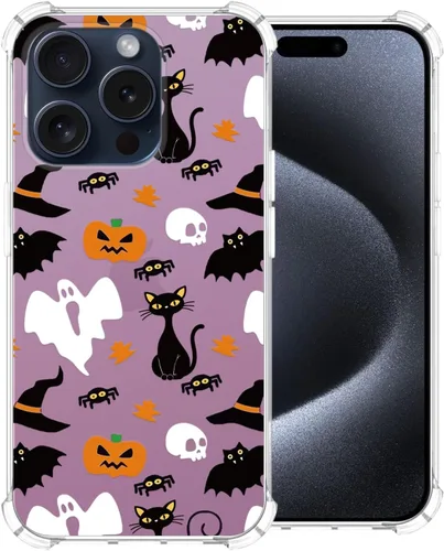 Miniatura 21 de Funda transparente de Halloween para Google 6a, con patrón de fantasma, funda protectora de TPU suave, delgada, a prueba de golpes, para niños