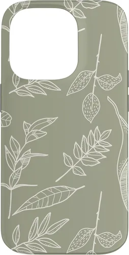 Miniatura 17 de Funda verde salvia para iPhone 13 Pro Max con diseño de hojas botánicas