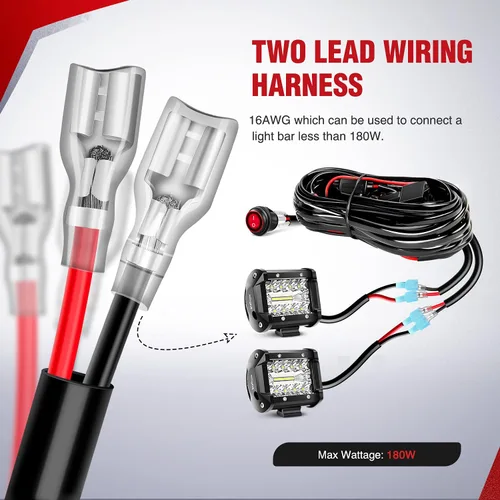 Miniatura 7 de Nilight Kit de luces LED RGB (4 cápsulas) y kit de arnés de cableado de barra de luz LED NI-WA 06