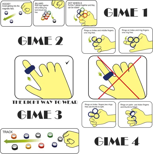 Miniatura 2 de Juego de 6 anillos magnéticos para ansiedad, ideales para personas con TDAH y TDAH, anillos giratorios para terapia de alivio de ansiedad, paquete