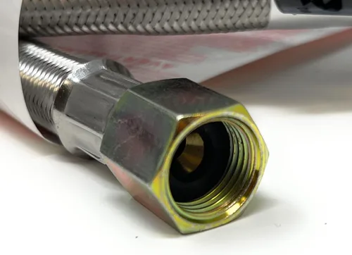Miniatura 3 de QCC-3/8 Regulador universal de propano de baja presión QCC1 con manguera trenzada de acero inoxidable [949-033] para la mayoría de parrillas de gas