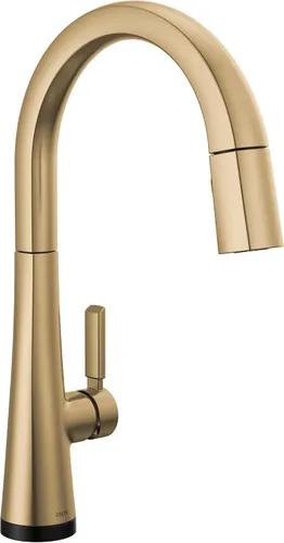 Miniatura 12 de Delta Grifo Monrovia Dorado para cocina, grifos de cocina con rociador desplegable, grifo de fregadero de cocina, grifo dorado para fregadero