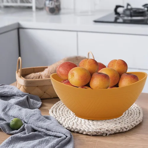 Miniatura 5 de PYRMONT Tazones de paja de trigo de 65 onzas – Cuencos grandes apilables para cereales y ensaladas, sin BPA, aptos para lavavajillas, microondas