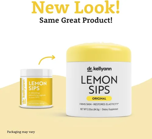 Miniatura 2 de Dr. Kellyann Lemon Sips, Mezcla para bebida cítrica (21 porciones) Rehidrata, Desintoxica, Revitaliza, Sin azúcar, Sin grasa, Sin OMG, Hidrata