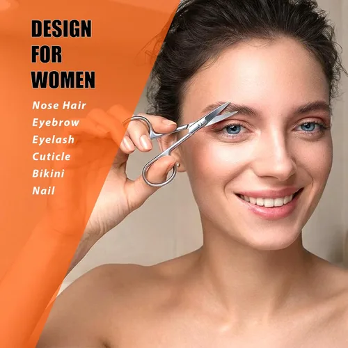 Miniatura 7 de Tijeras pequeñas de aseo facial para hombres y mujeres – Cejas, vello de nariz, bigote, barba, pestañas, kit de recortar orejas – Cortapuntas