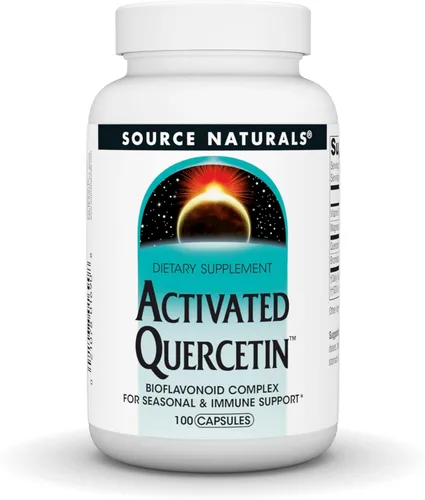Source Naturals Quercetina activada, complejo bioflavanoide, para apoyo estacional e inmunológico* - 100 cápsulas