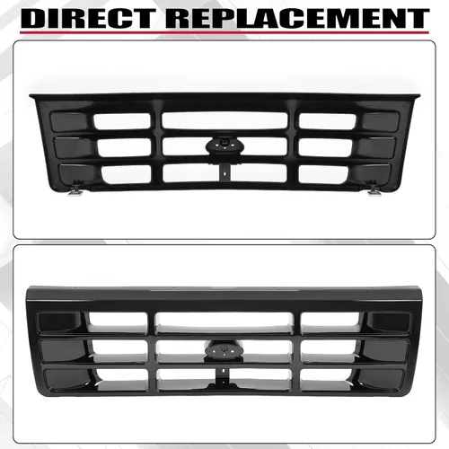 Miniatura 3 de HECASA Parrilla delantera compatible con Ford Bronco F-150 F-250 HD F-350 1992-1997 Reemplazo para FO1200172 F6TZ8200AAA 104-01450A Ensamblaje
