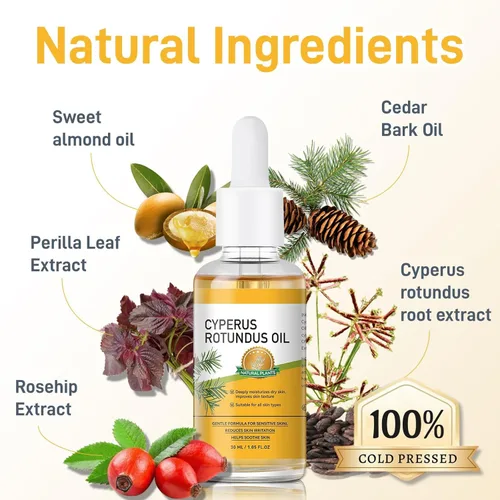 Miniatura 2 de Cyperus Rotundus - Aceite para depilación – Suero natural de crecimiento lento con extracto prensado en frío, tratamiento posterior a la depilación