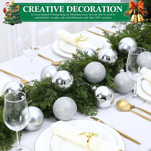 Miniatura 5 de Namalu 12 piezas 3.34" Adornos de bolas de Navidad de vidrio, adornos de bolas brillantes y mates, juego de adornos de bolas de árbol de Navidad