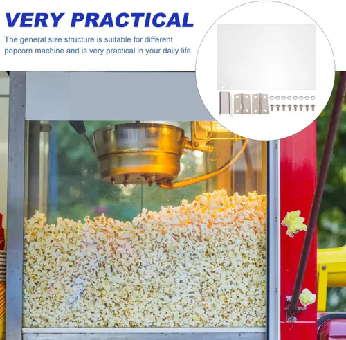 Miniatura 8 de Panel de puerta de repuesto para máquina de palomitas de maíz, deflector de PVC grueso para fabricantes de palomitas comerciales, fácil instalación