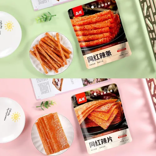Miniatura 4 de Spicy Strip Latiao Snack Food - Chino especial clásico hecho a mano (4 piezas) Pequeño gluten picante Latiao Delicioso Snacking, sabor fragante
