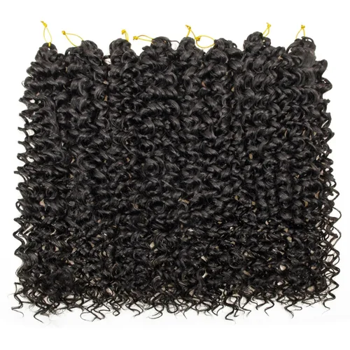 Miniatura 2 de 8 Paquetes de Pelo Rizado con Ganchillo GoGo para Mujeres Negras, Cabello Ondulado Profundo, Extensiones de Cabello Sintético con Trenzas Bohémicas