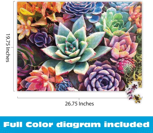 Miniatura 3 de Buffalo Games James Mertke - Rompecabezas rectangular de 1000 piezas para adultos, 26.75 x 19.75 pulgadas, diseño de plantas vibrantes, diagrama