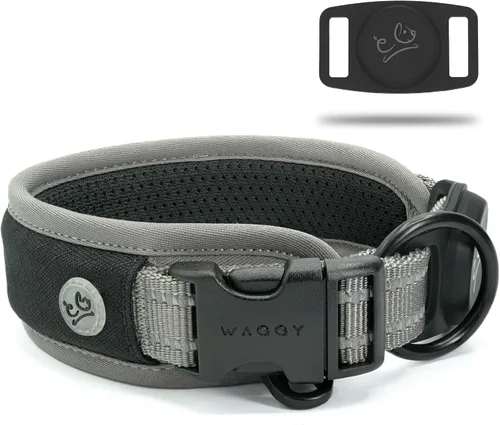 Miniatura 2 de Aitag - Collar para perro de alta calidad, soporte para collar de perro, acolchado de malla de aire reflectante, collar de perro de liberación