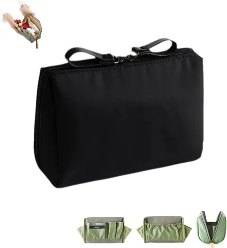 Miniatura 7 de Bolsa de maquillaje de viaje para mujer, mini bolsa de maquillaje de viaje impermeable, bolsa de embrague, bolsa multifuncional de gran capacidad