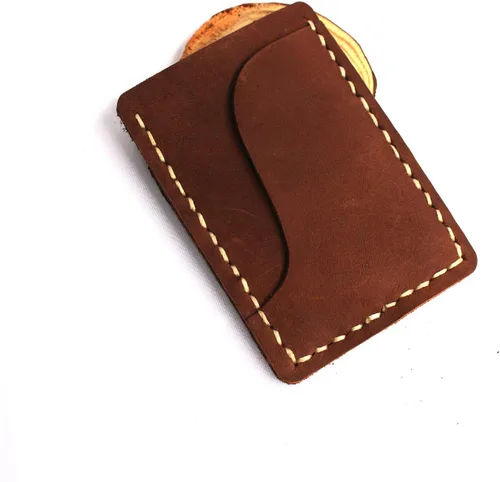 Miniatura 3 de Hand-made front pocket card holder, leather minimalist card, ultra-thin wallet, credit card holder, 3 card slots