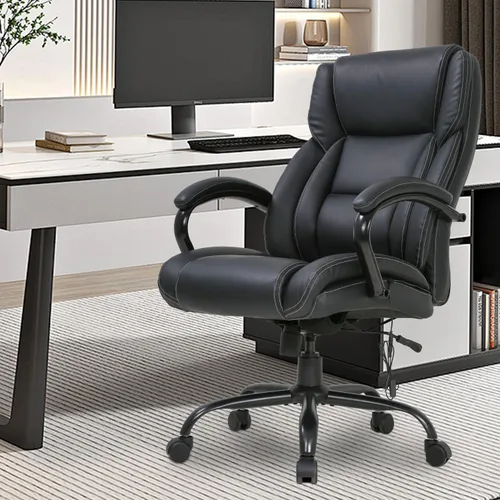Miniatura 2 de Silla de oficina para computadora, silla de oficina grande y alta, 400 libras, base de metal resistente, silla de escritorio ergonómica para masaje