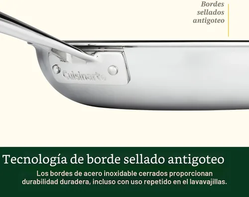 Miniatura 6 de Cuisinart FusionElite+ Juego de utensilios de cocina antiadherentes de acero inoxidable de tres capas, juego de cocción de sartenes de 6 piezas