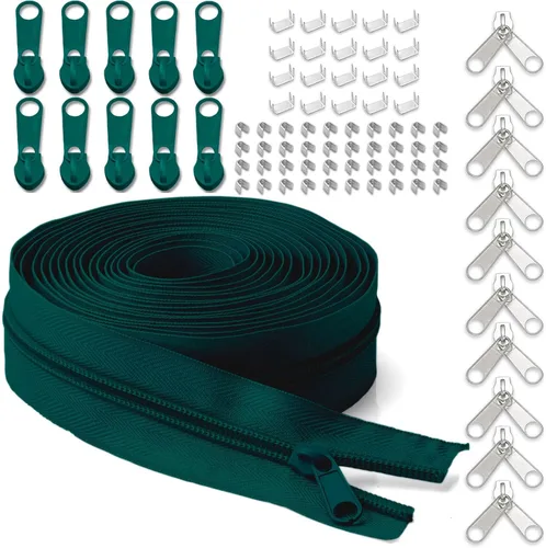 Miniatura 12 de Cinta de cremallera de nailon #5 para costura: YZSFIRM 10 yardas blancas por The Yard Cremalleras de bobina de nailon para manualidades de costura