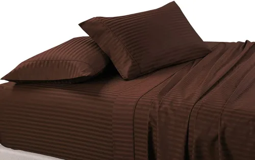 Miniatura 20 de sheetsnthings Juego de 2 fundas de almohada de 300 hilos, tamaño Queen, color negro a rayas