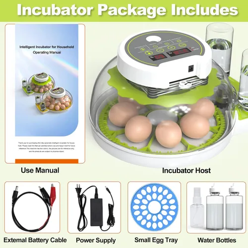 Miniatura 6 de Incubadoras de huevos para incubar pollitos, incubadora de huevos con giro automático de huevos y control de humedad, vela de huevo incorporada