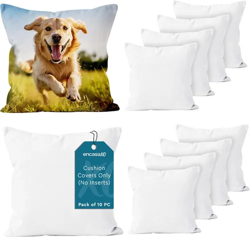 Miniatura 8 de Encasa XO Fundas de almohada de 16 x 16 pulgadas – Sublimación en blanco natural (paquete de 4) paquete con cremallera invisible – Fundas de cojín