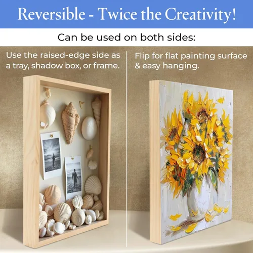 Miniatura 7 de Panel de pintura de abedul de 11 x 14 x 1-1/2 pulgadas, paquete de 3 tableros de lienzo de madera para pintar, carteles en blanco para manualidades