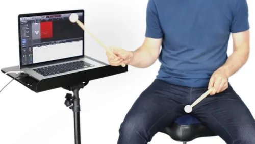Miniatura 5 de Aerodrums Juego de batería electrónica portátil, baquetas de aire, pedales y cámara de baja latencia, más silencioso que las almohadillas