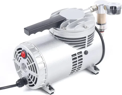 Miniatura 4 de Bomba de vacío de diafragma sin aceite de 1/6HP 1450/1700r.p.m, silencio sin aceite de laboratorio, pequeña bomba de vacío Hvac sin aceite
