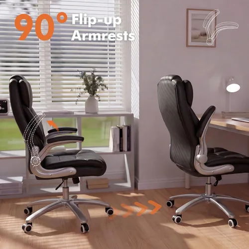 Miniatura 6 de GYI Silla de Oficina Grande y Alta de 400lb con Asiento Ancho, Silla Ejecutiva de Escritorio de Cuero Ergonómica con Respaldo Alto y Brazos
