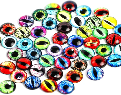 Miniatura 7 de 100 ojos de cabujón de cristal para hacer muñecas de arcilla, manualidades, manualidades, joyería, ojos de cristal (0.394 pulgadas)