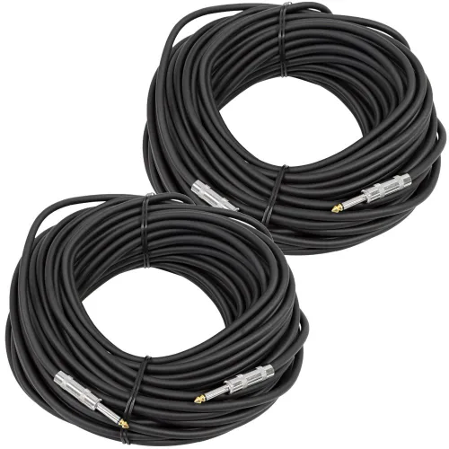 Miniatura 6 de Seismic Audio - Paquete de 2 cables de altavoz de 10 pies de 1/4" a 1/4" - Cables de conexión PA DJ