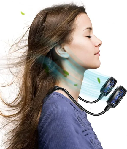 Miniatura 4 de HandFan Ventilador de cuello de 10000 mAh, rotación de 360°, ventiladores portátiles manos libres para tu cuello, 48 horas de duración, recargable