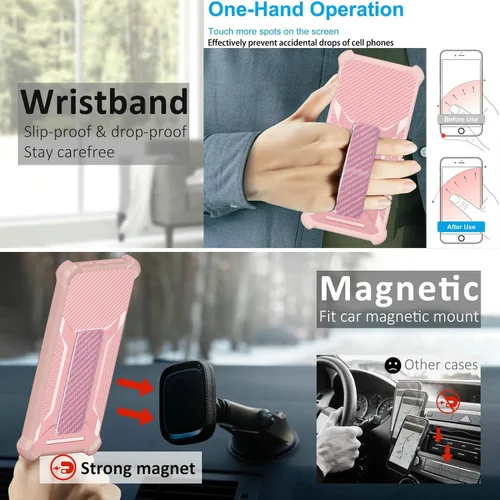 Miniatura 4 de Aroepurt Funda compatible con Kalley Black G3 Phone Cover [con protector de pantalla de vidrio templado] Funda híbrida [soporte plegable magnético]