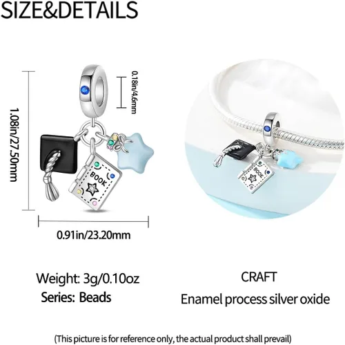 Miniatura 64 de Pandach Dijes colgantes de plata de ley 925 para pulseras y collares, dijes colgantes de Madonna con cuentas de girasol, joyería para mujer