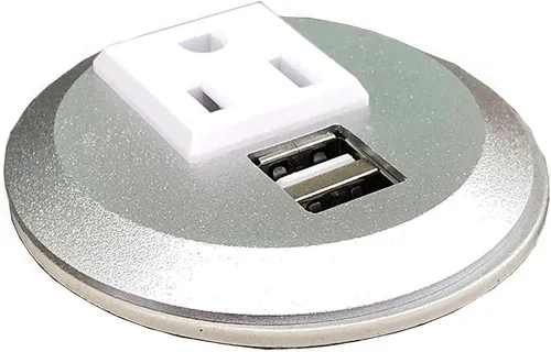 Miniatura 9 de Ojal de alimentación cuadrado en el escritorio, centro de alimentación de mesa, ojal para muebles, concentrador de datos de alimentación, 2 puertos
