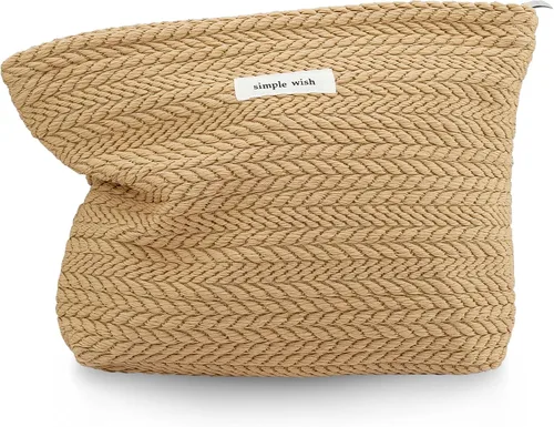 Miniatura 29 de Sminra Bolsa de Maquillaje Bolsa de Cosméticos Bolsa de Aseo de Lona Preppy para Mujeres Linda Bolsa con Cremallera Organizador Accesorios de Viaje