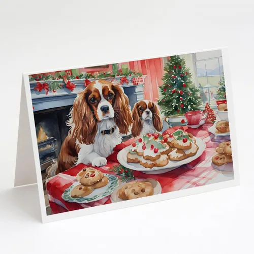 Miniatura 64 de Caroline's Treasures DAC3884GCA7P Paquete de 8 tarjetas en blanco de Navidad con galletas de husky siberiano Tarjetas de felicitación con sobres