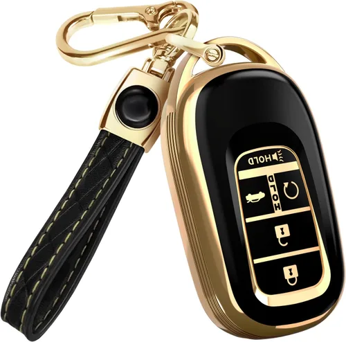 Miniatura 36 de Lucrum Compatible con funda para llavero Honda y llavero de cuero - Estuche de llavero de TPU para Accord Civic CR-V HR-V Pilot Ridgeline SE LX