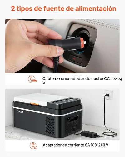 Miniatura 6 de VEVOR Refrigerador de automóvil, DC 12/24V AC100-240V, enfriador eléctrico de -4 °F a 68 °F con control de aplicación, congelador de automóviles