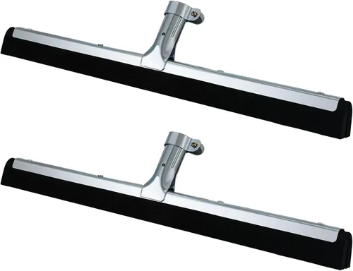 Lasnten 2 limpiadores de piso de doble espuma para hormigón industrial de acero inoxidable con escoba de goma resistente, hoja de espuma EVA para