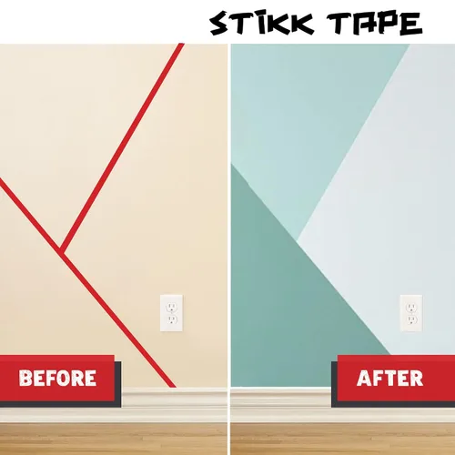 Miniatura 6 de STIKK Cinta para pintores – 10 unidades de cinta de pintor roja – 1 pulgada x 60 yardas – Cinta de pintura para pintura, bordes, recortes, techos