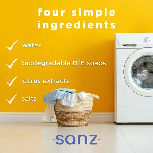 Miniatura 5 de SANZ Detergente hipoalergénico y biodegradable para ropa – supera a las marcas líderes*, libre y transparente, 64 cargas