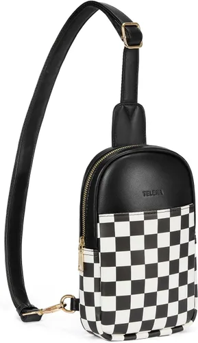 Miniatura 134 de Telena Riñonera pequeña para mujer, de cuero, cangureras, bolsa de pecho para mujer