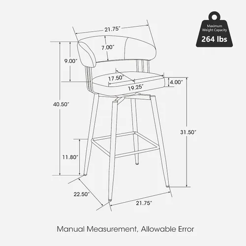 Miniatura 2 de Glitzhome Juego de 2 taburetes de bar giratorios de 31.5 pulgadas de altura de asiento, modernos taburetes de bar de tela verde cazador de mediados