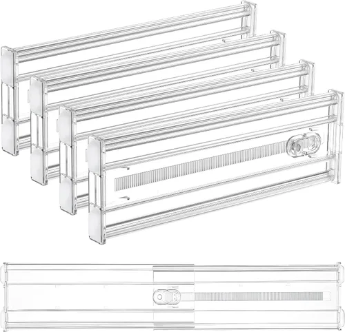 Miniatura 13 de Vtopmart Separadores de cajones de 2.36” con inserciones expandibles, organizador de cajones de cocina ajustable de 12.8"-22.3", separador